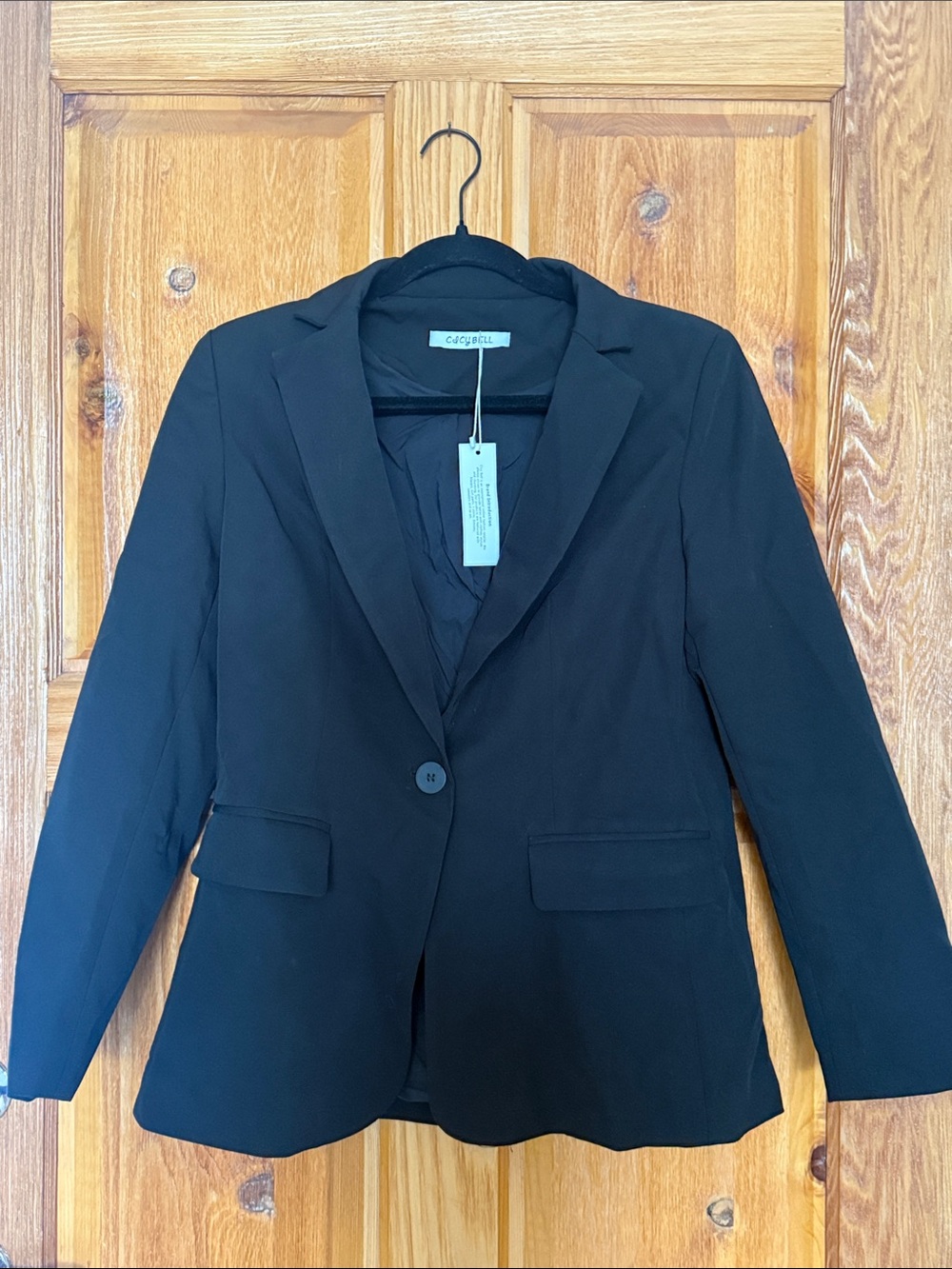 Casual Black Women's Single-Button Blazer